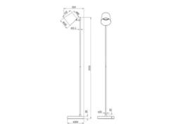 2er SET kleine Akku Stehlampen kabellos - dimmbar, Metall Schwarz, Höhe 125cm