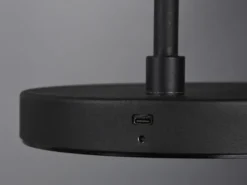 2er SET kleine Akku Stehlampen kabellos - dimmbar, Metall Schwarz, Höhe 125cm