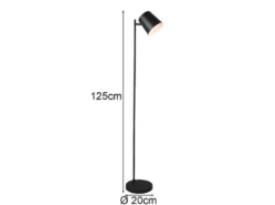 2er SET kleine Akku Stehlampen kabellos - dimmbar, Metall Schwarz, Höhe 125cm