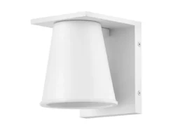 2er SET kleine LED Außenwandleuchten Weiß, Salzluft resistent Höhe 15,5cm