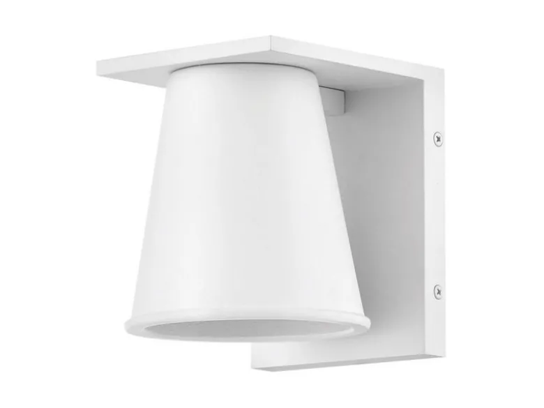 2er SET kleine LED Außenwandleuchten Weiß, Salzluft resistent Höhe 15,5cm