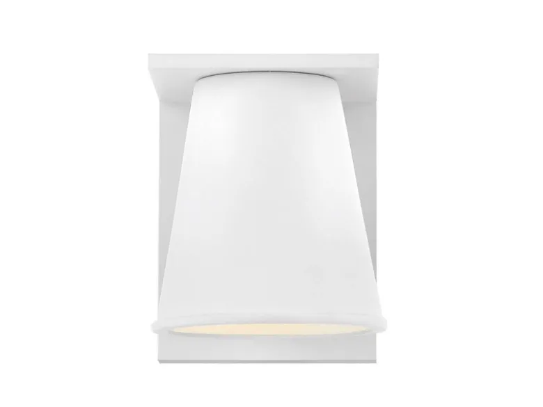 2er SET kleine LED Außenwandleuchten Weiß, Salzluft resistent Höhe 15,5cm