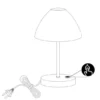 2-er SET kleine LED Tischlampen dimmbar, Silber mit Glasschirm Weiß, Höhe 24cm
