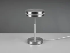 2-er Set kleine LED Tischleuchten rund, Silber, Höhe 25cm