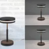 2-er Set kleine LED Tischleuchten rund, Anthrazit, Höhe 25cm
