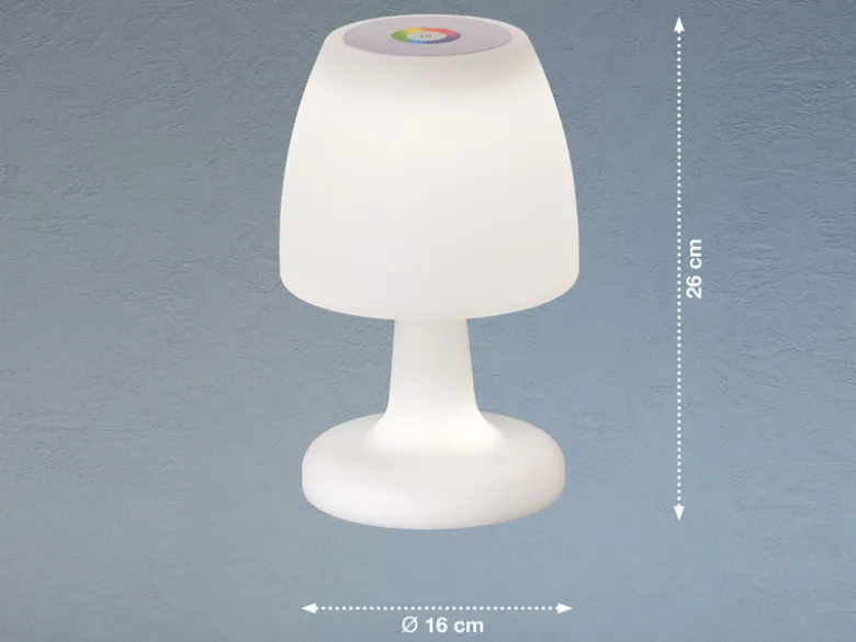 2er SET kleine Outdoor Akku Tischlampen 26cm ohne Kabel - dimmbar & RGB