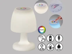 2er SET kleine Outdoor Akku Tischlampen 26cm ohne Kabel - dimmbar & RGB