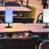 2er SET kleine Outdoor Akku Tischlampen 28cm ohne Kabel mit RGB Farbwechsel