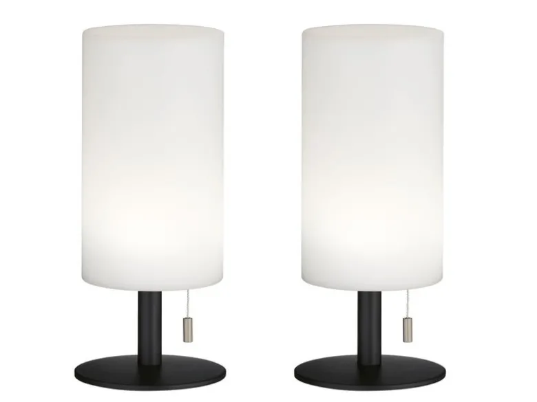 2er SET kleine Outdoor Akku Tischlampen 28cm ohne Kabel mit RGB Farbwechsel