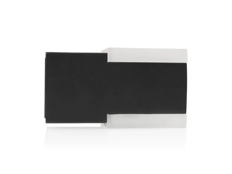 2er Set Kleine Up and Down LED Außenwandleuchten Aluminium Schwarz, 7,5x7cm