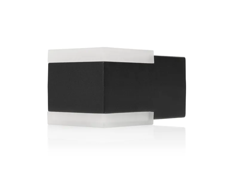 2er Set Kleine Up and Down LED Außenwandleuchten Aluminium Schwarz, 7,5x7cm