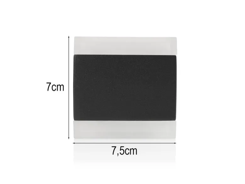 2er Set Kleine Up and Down LED Außenwandleuchten Aluminium Schwarz, 7,5x7cm