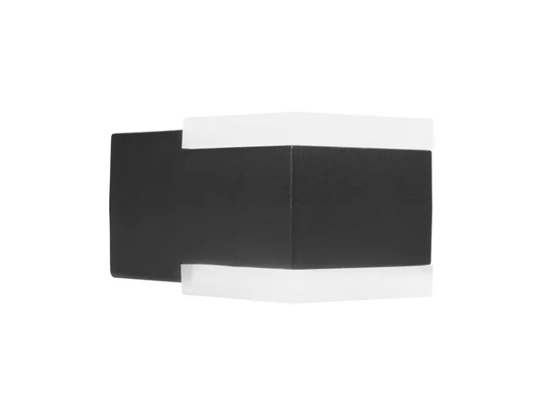 2er Set Kleine Up and Down LED Außenwandleuchten Aluminium Schwarz, 7,5x7cm