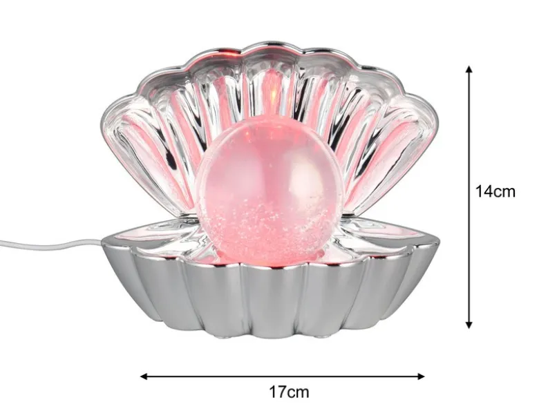 2er SET kleine USB Muschel Tischlampen mit RGB Beleuchtung, Höhe 14cm