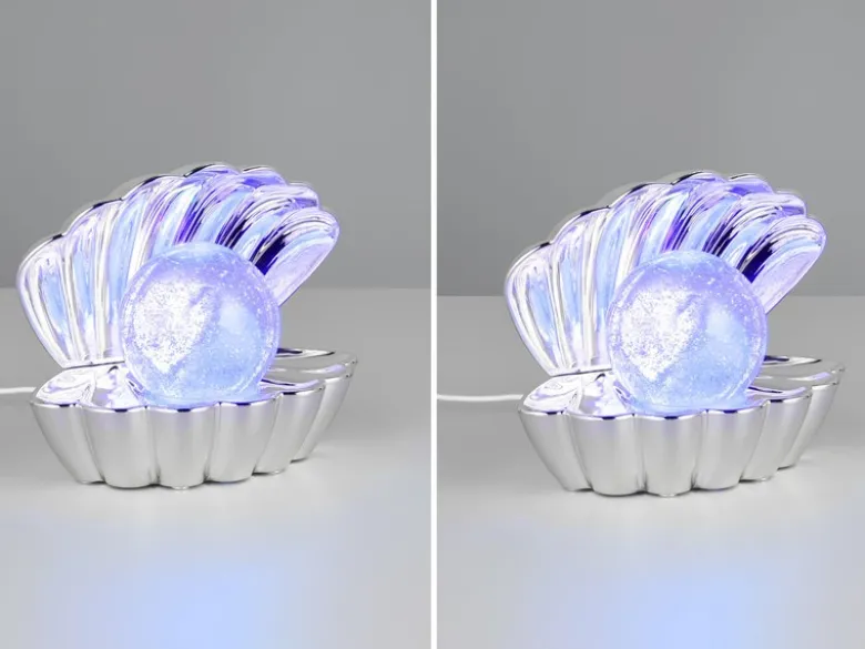 2er SET kleine USB Muschel Tischlampen mit RGB Beleuchtung, Höhe 14cm
