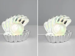 2er SET kleine USB Muschel Tischlampen mit RGB Beleuchtung, Höhe 14cm