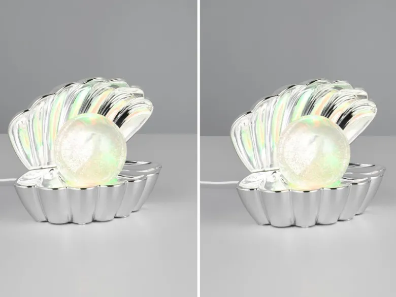 2er SET kleine USB Muschel Tischlampen mit RGB Beleuchtung, Höhe 14cm