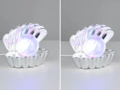 2er SET kleine USB Muschel Tischlampen mit RGB Beleuchtung, Höhe 14cm