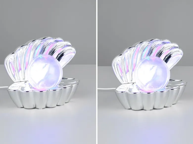 2er SET kleine USB Muschel Tischlampen mit RGB Beleuchtung, Höhe 14cm