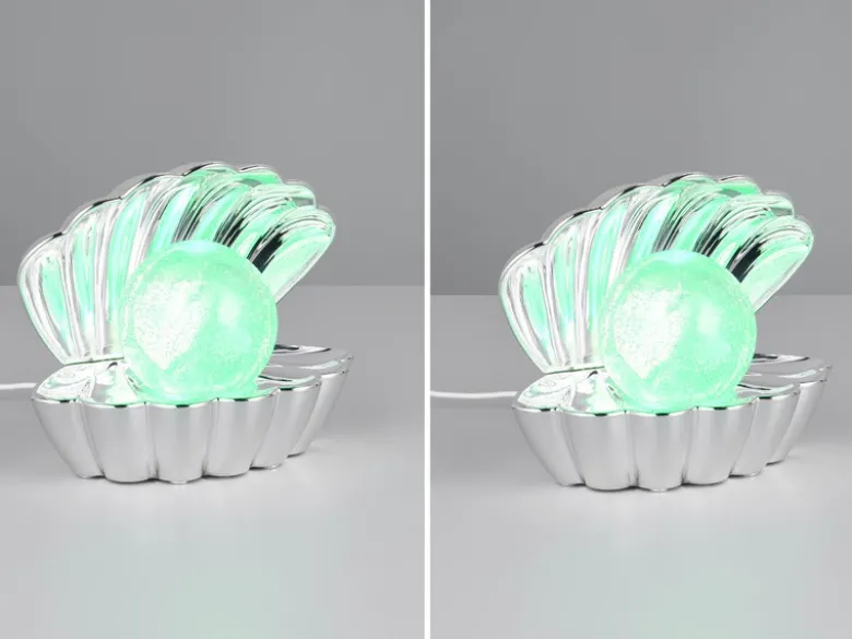 2er SET kleine USB Muschel Tischlampen mit RGB Beleuchtung, Höhe 14cm