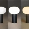 2er Set LED Akku Outdoor Tischleuchten mit RGB Farbwechsel, Schwarz Höhe 19cm