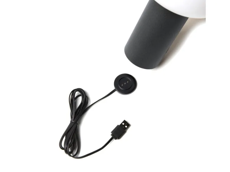 2er Set LED Akku Outdoor Tischleuchten mit RGB Farbwechsel, Schwarz Höhe 19cm