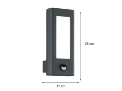 2er SET LED Außenwandlampen Anthrazit mit Bewegungsmelder, Höhe 28cm
