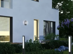 2er SET LED Außenwandlampen Anthrazit, Höhe 25cm
