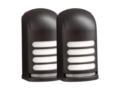 2er-Set LED Außenwandleuchte mit Bewegungsmelder & Batterie, Schwarz H: 13cm