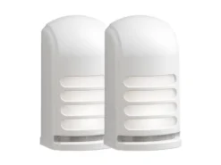2er-Set LED Außenwandleuchte mit Bewegungsmelder & Batterie, Weiß H: 13cm