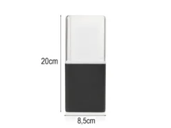 2er Set LED Außenwandleuchten aus Aluminium in Schwarz Up Light, Höhe 20cm