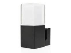 2er Set LED Außenwandleuchten aus Aluminium in Schwarz Up Light, Höhe 20cm
