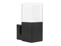 2er Set LED Außenwandleuchten aus Aluminium in Schwarz Up Light, Höhe 20cm