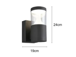 2er Set LED Außenwandleuchten Anthrazit zur Reihenschaltung geeignet, Höhe 24cm