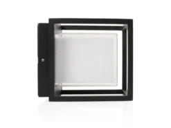 2er Set LED Außenwandleuchten aus Aluminium in Schwarz, 17x15cm