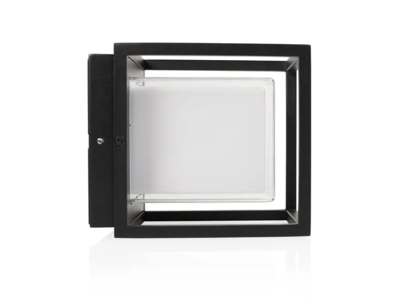 2er Set LED Außenwandleuchten aus Aluminium in Schwarz, 17x15cm