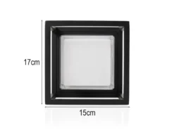 2er Set LED Außenwandleuchten aus Aluminium in Schwarz, 17x15cm