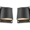 2er Set LED Außenwandleuchten Downlight Schwarz, Höhe 16,5cm