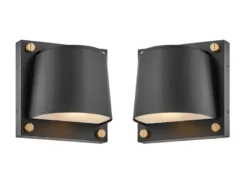 2er Set LED Außenwandleuchten Downlight Schwarz, Höhe 16,5cm