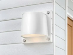 2er Set LED Außenwandleuchten Downlight Weiß, Höhe 16,5cm