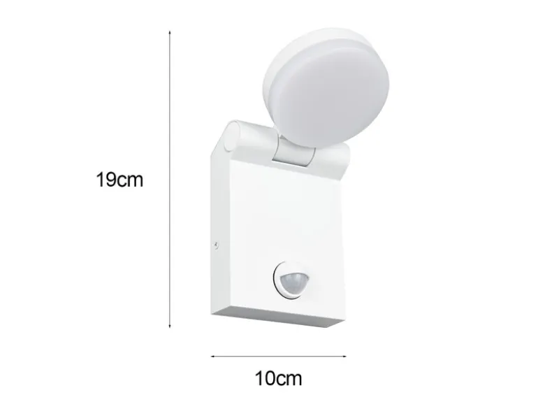 2er Set LED Außenwandleuchten Höhe 19cm, Weiß mit Bewegungsmelder