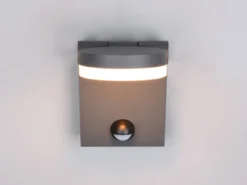 2er Set LED Außenwandleuchten Höhe 19cm, Schwarz mit Bewegungsmelder