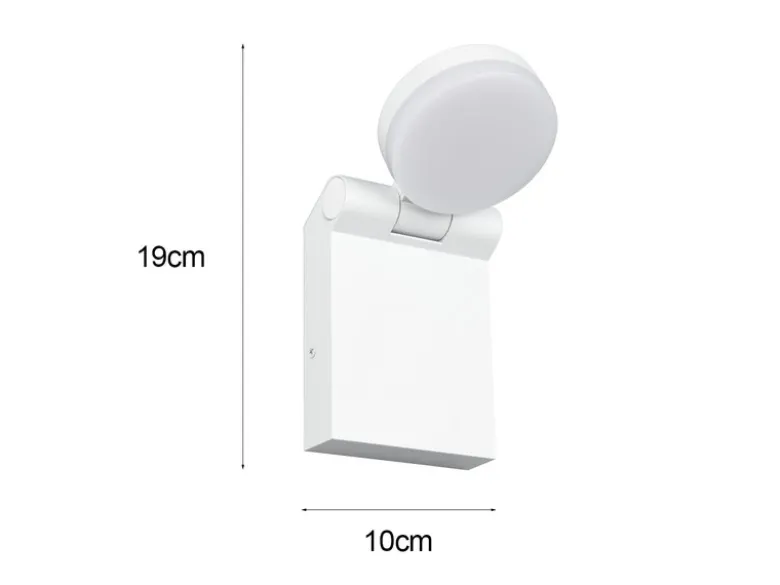 2er Set LED Außenwandleuchten Höhe 19cm Leuchtenkopf einstellbar, Weiß