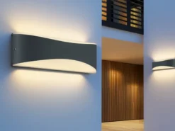 2er Set LED Außenwandleuchten in Anthrazit mit Up and Down Beleuchtung, IP65