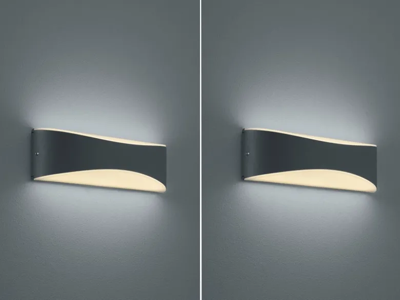 2er Set LED Außenwandleuchten in Anthrazit mit Up and Down Beleuchtung, IP65