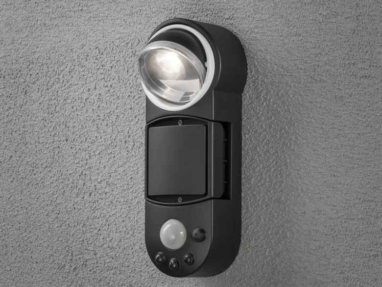 2er-Set LED Außenwandleuchten mit Bewegungsmelder & Batterie, Schwarz H: 26cm
