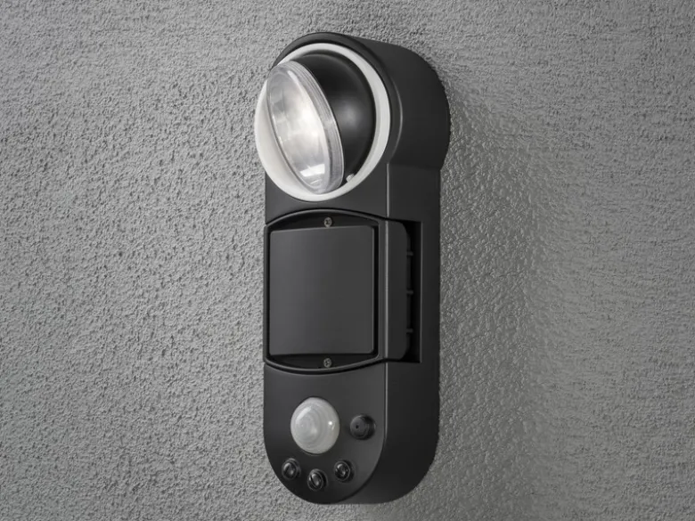 2er-Set LED Außenwandleuchten mit Bewegungsmelder & Batterie, Schwarz H: 26cm
