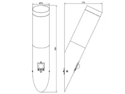 2er Set LED Außenwandleuchten mit Bewegungsmelder Silber, Höhe 39cm