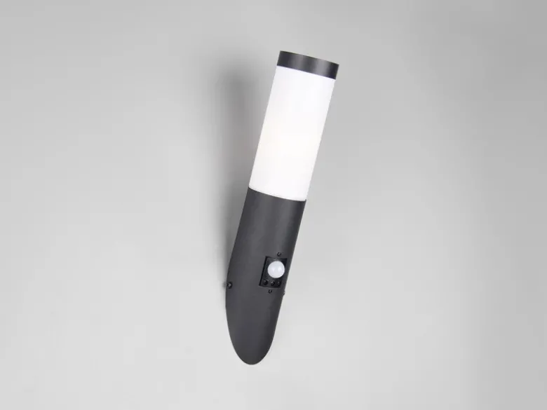 2er Set LED Außenwandleuchten mit Bewegungsmelder Schwarz, Höhe 39cm