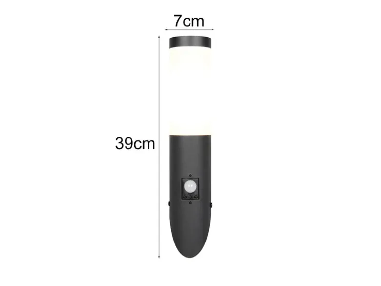 2er Set LED Außenwandleuchten mit Bewegungsmelder Schwarz, Höhe 39cm